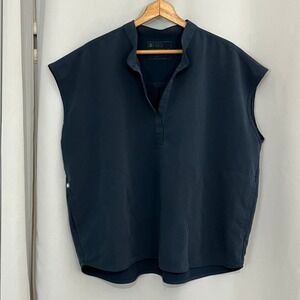 FIGS Womens Rafaela Scrub Top XXL Dark Harbor Sleeveless Medical Nursing Utility